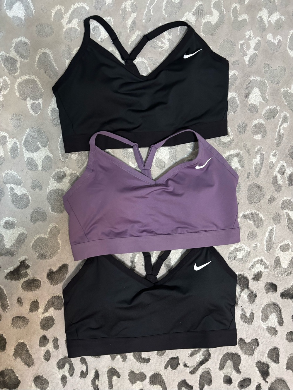 Nike Women's Strappy Sports Bras - Black & Purple Set